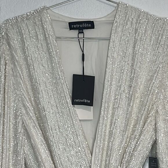 NWT Retrofete Gabrielle Robe in Moonglow White XS Revolve - Picture 3 of 15